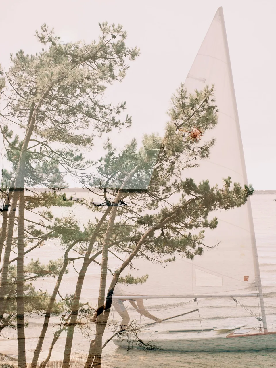 La Voile, double exposure by Capucine Frecciani, Bassin d'Arcachon series