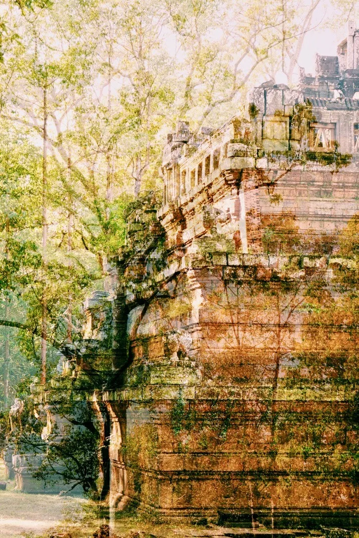 La Clairière, double exposure by Capucine Frecciani, Cambodia series