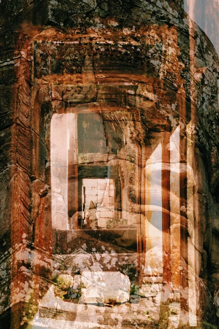 Le Passage, double exposure by Capucine Frecciani, Cambodia series