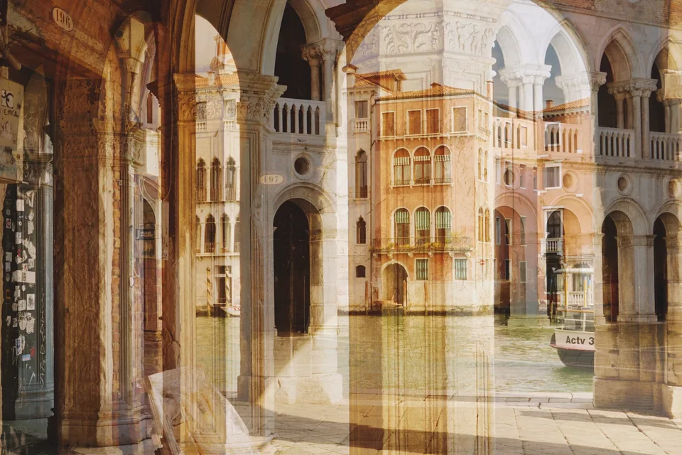 Arcades, double exposure by Capucine Frecciani, Venice series